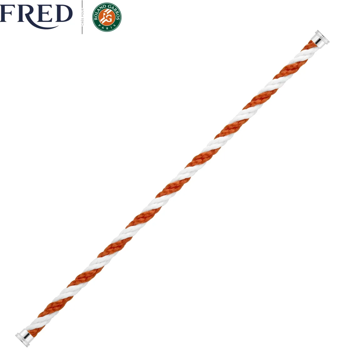Roland-Garros Bracelets | Bracelets-Cable 1 tour Corderie Fred pour - Terracotta et blanc