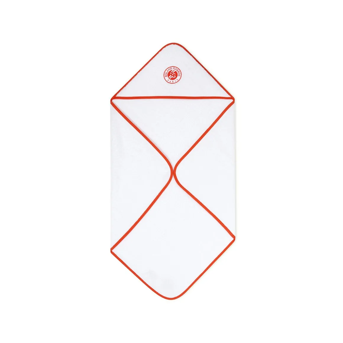 Roland-Garros Linge De Bain | Accessoires-Cape de bain bébé Carré Banc x - Blanc