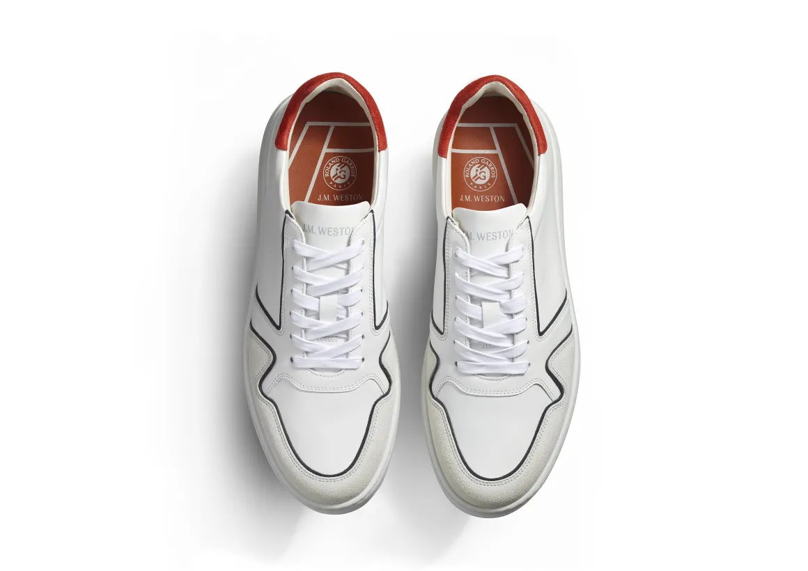 chaussures_oxford_mixte_jm_weston_x_rolandgarros__blanc_3.webp Roland-Garros Chaussures & Chaussettes | Chaussures & Chaussettes-Chaussures Oxford Mixte J.M. Weston x - Blanc