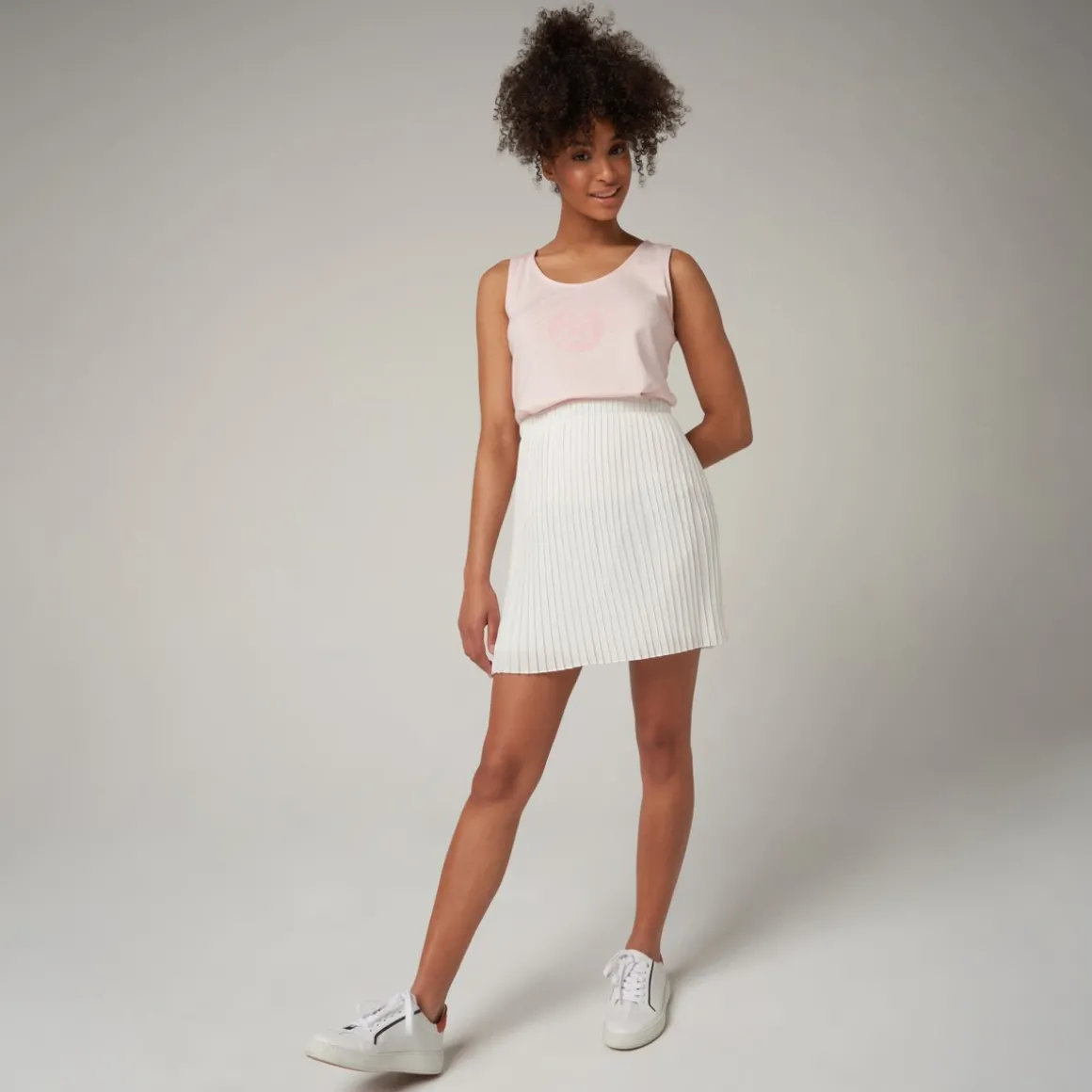 Roland-Garros T Shirts & Débardeurs-Débardeur femme à col rond logo - rose
