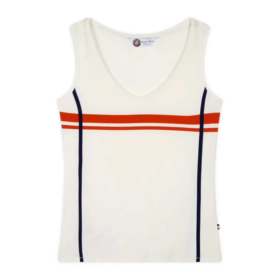 dbardeur_ray_roland_garros__cru_3.webp Roland-Garros T Shirts & Débardeurs-Débardeur rayé Roland Garros - écru