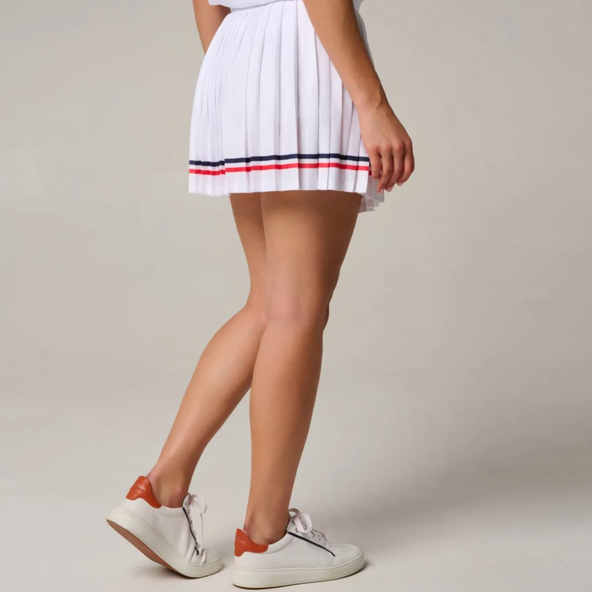 Roland-Garros Jupes, Robes & Pantalons-Jupe plissée Tricolore femme - Blanc