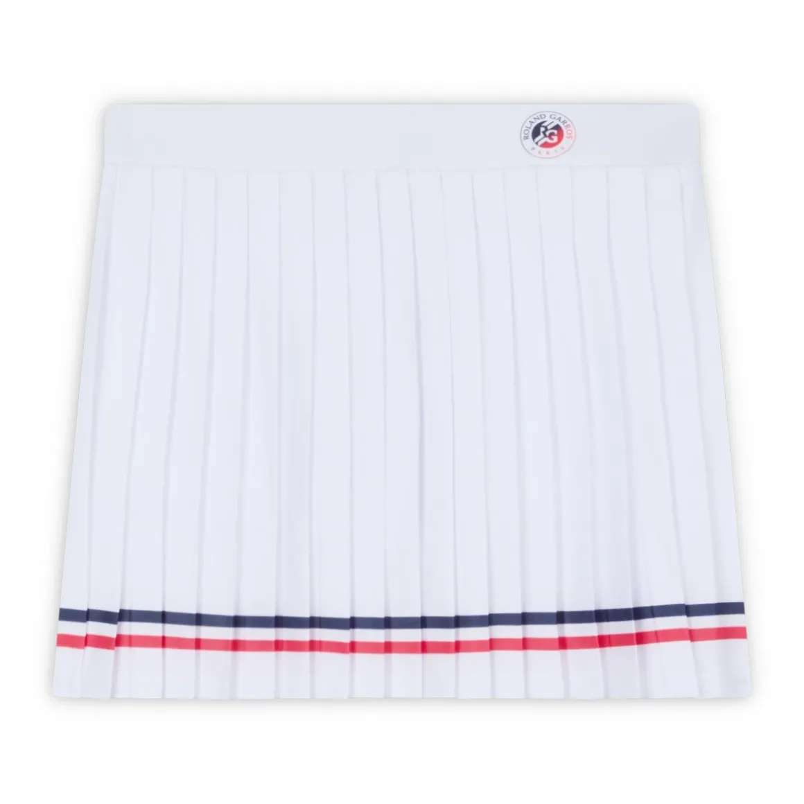 Roland-Garros Jupes, Robes & Pantalons-Jupe plissée Tricolore femme - Blanc