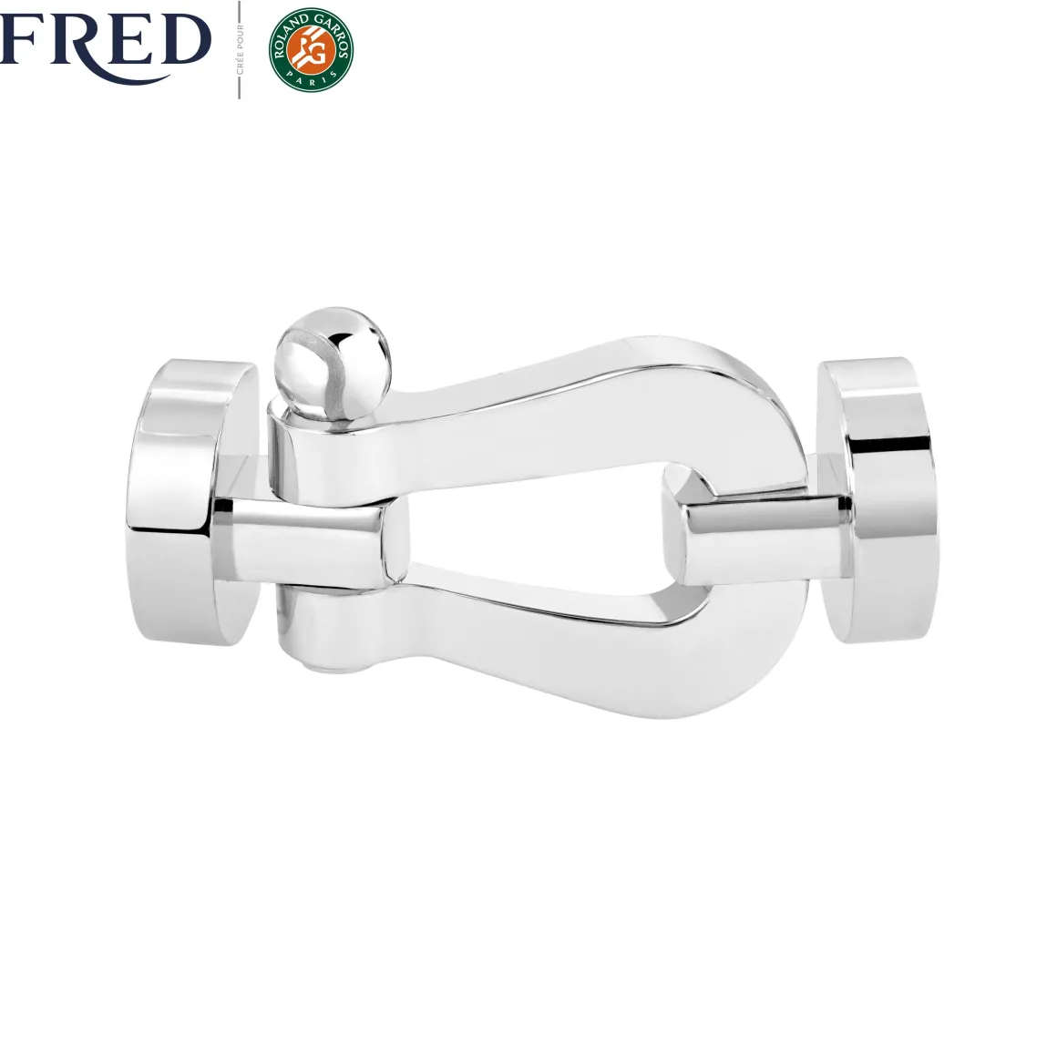 Roland-Garros Bracelets | Bracelets-Manille Force 10 Fred pour - Grand modèle or blanc 750/1000e et un grenat mandarin