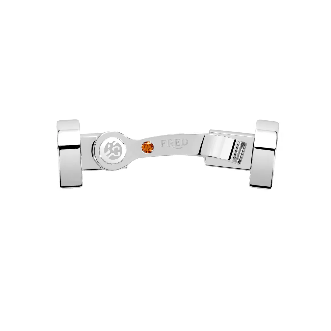 manille_force__fred_pour_rolandgarros__grand_modle_or_blanc_e_et_un_grenat_mandarin_4.webp Roland-Garros Bracelets | Bracelets-Manille Force 10 Fred pour - Grand modèle or blanc 750/1000e et un grenat mandarin