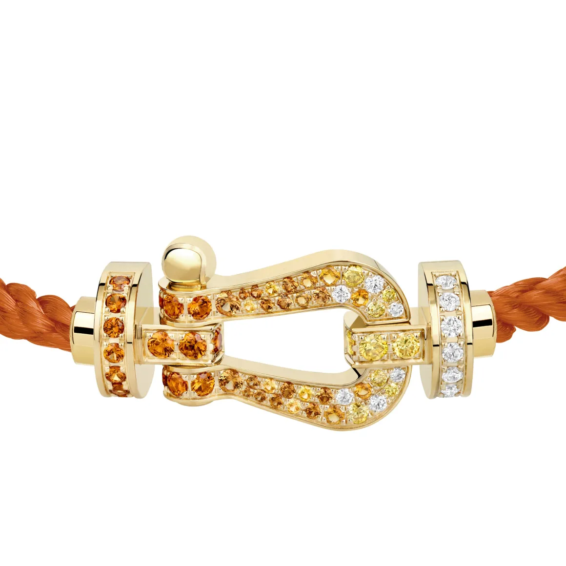 manille_force__fred_pour_rolandgarros__grand_modle_or_jaune_e_pav_diamants_et_pierres_de_couleurs_4.webp Roland-Garros Bracelets | Bracelets-Manille Force 10 Fred pour - Grand modèle or jaune 750/1000e pavé diamants et pierres de couleurs