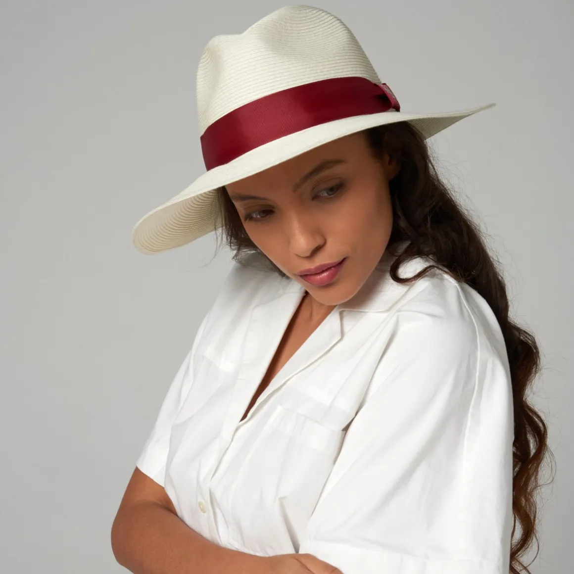 Roland-Garros Casquettes & Chapeaux-Panama Galeries Lafayette pour - Beige et bordeaux