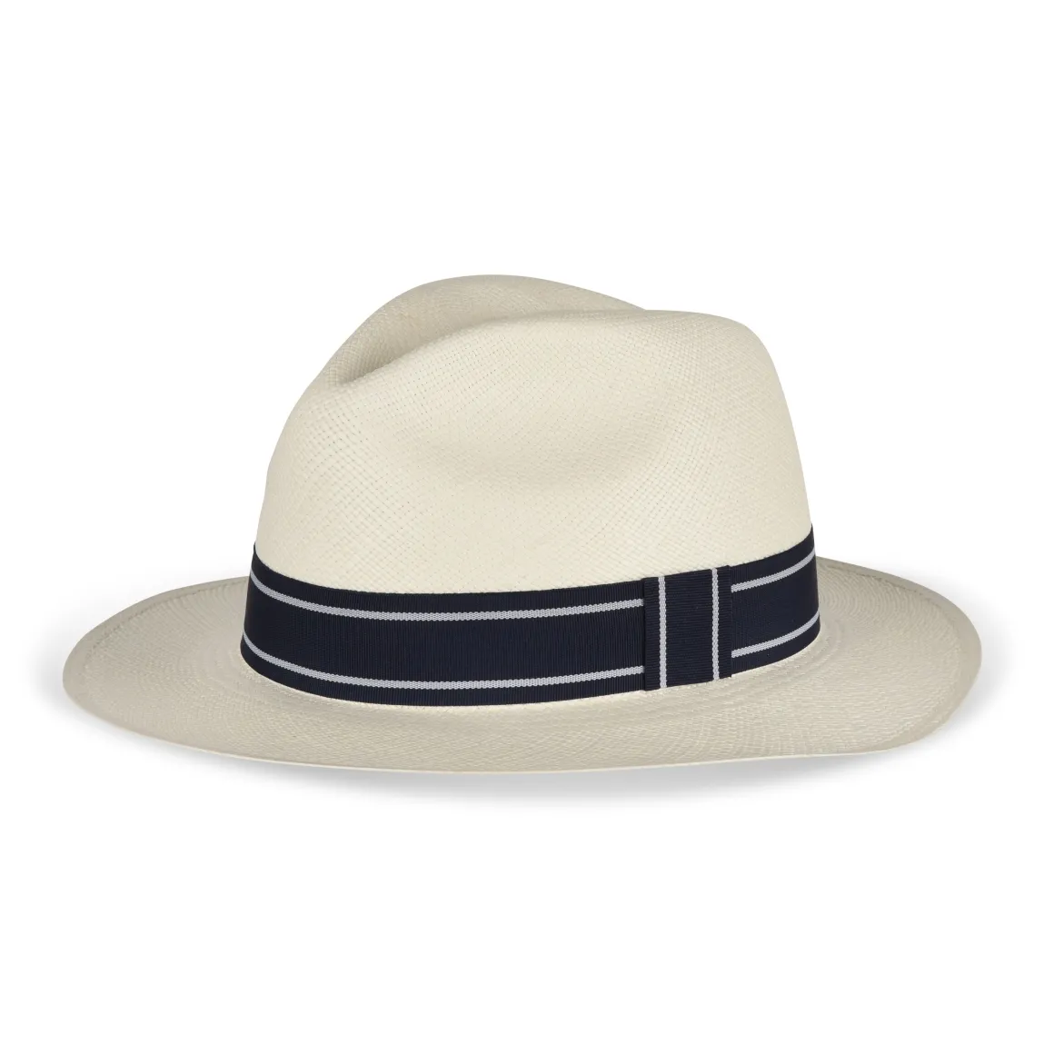 Roland-Garros Casquettes & Chapeaux | Casquettes & Chapeaux-Panama véritable ruban rayé - Ivoire et marine