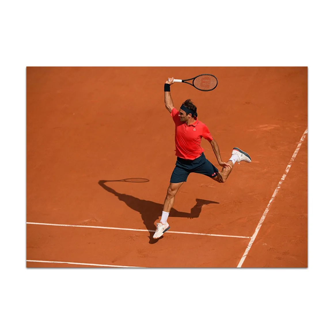 Roland-Garros Papeterie-Photo Federer Saut - 21x29.7cm