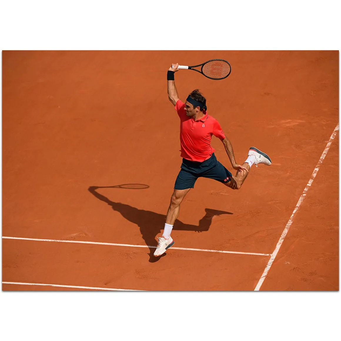 Roland-Garros Papeterie-Photo Federer Saut - 30x40cm