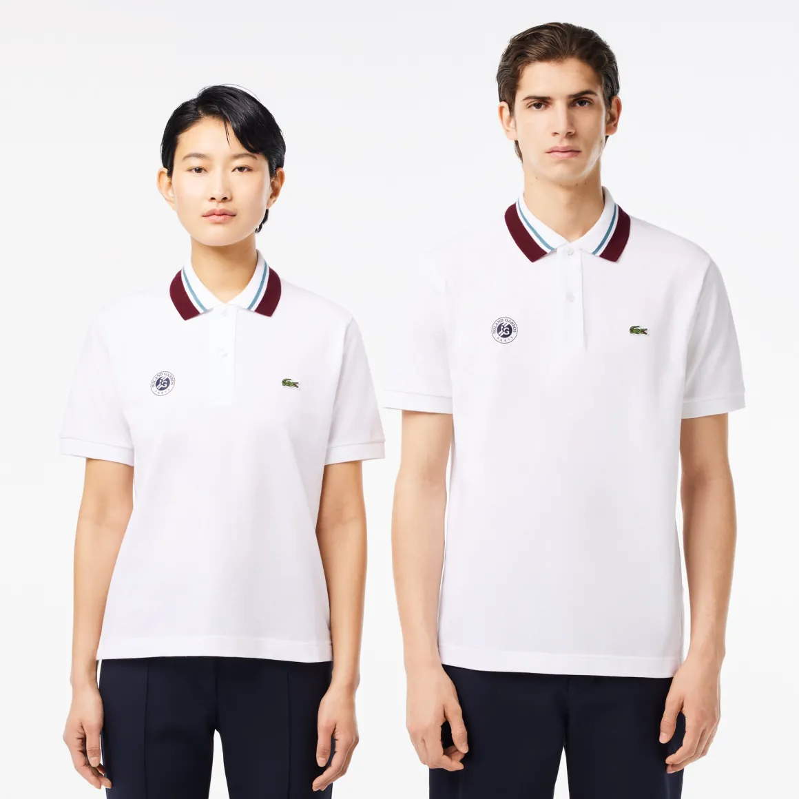 Roland-Garros Tenue De Tennis Femmes | Tenues De Tennis Femmes-Polo Arbitre unisexe Lacoste x - Blanc