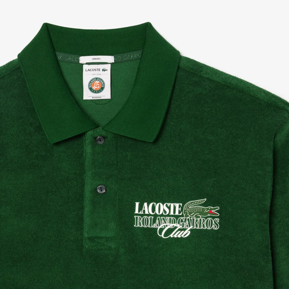 polo_en_maille_ponge_homme_dition_lacoste_x_rolandgarros__vert_5.webp Roland-Garros Polos-Polo en maille éponge homme Édition Lacoste x - Vert
