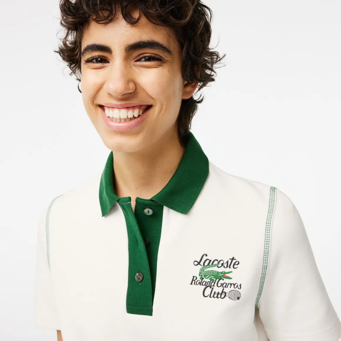 Roland-Garros Polos & Chemises-Polo femme Lacoste pour Roland Garros - Blanc Vert