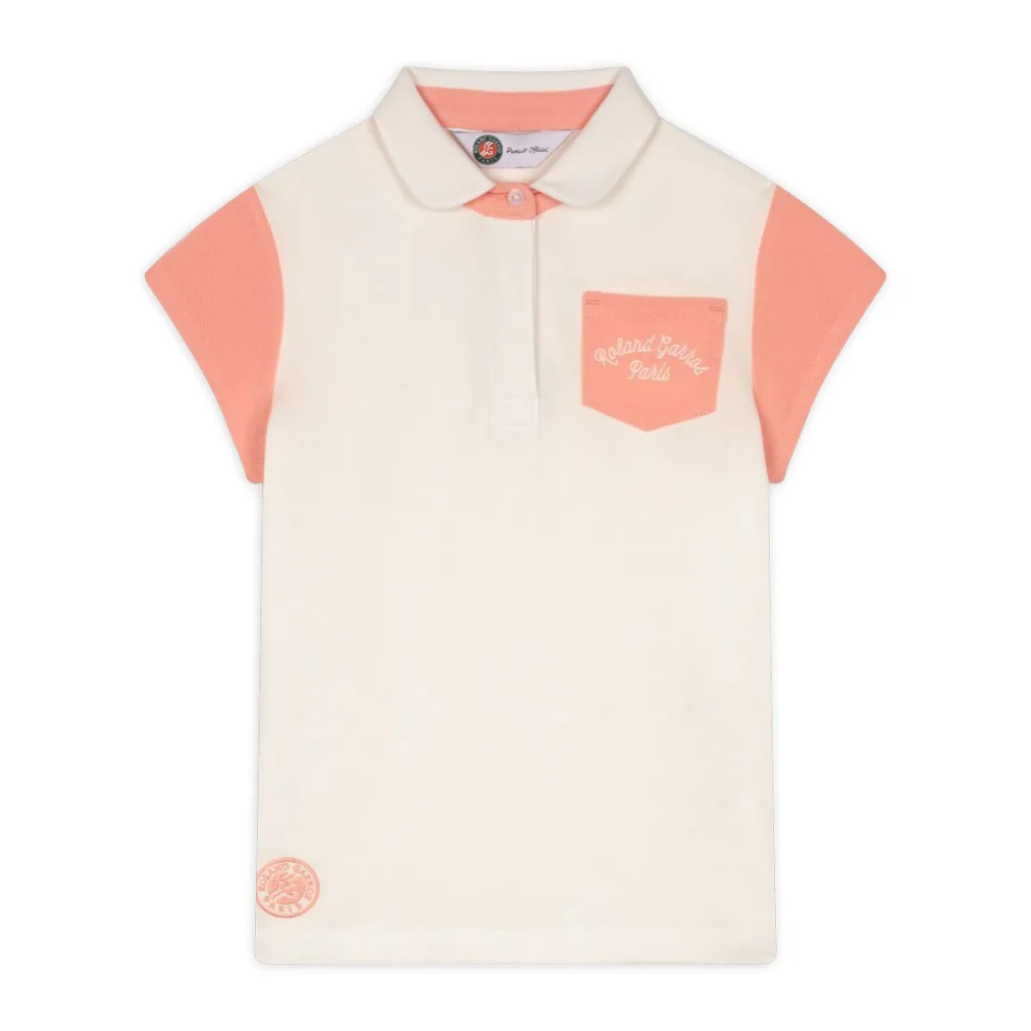 Roland-Garros Hauts-Polo fille Stripes - Ecru