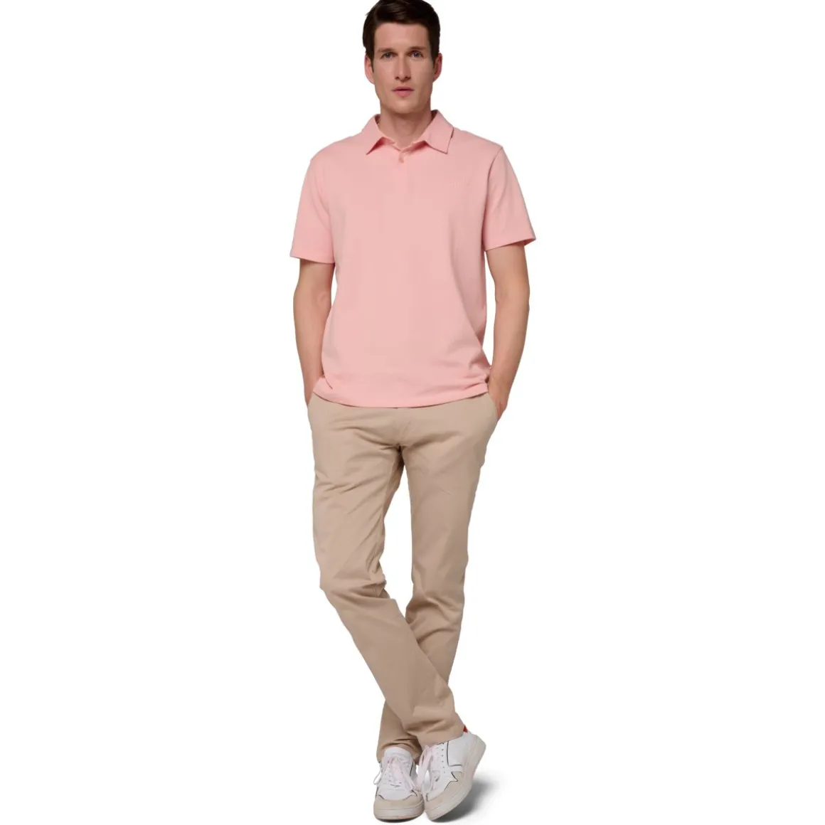 Roland-Garros Polos-Polo Homme Stripes - Rose