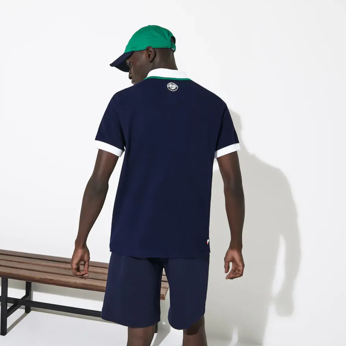 Roland-Garros Polos-Polo Lacoste x en coton à motif végétal - Bleu marine