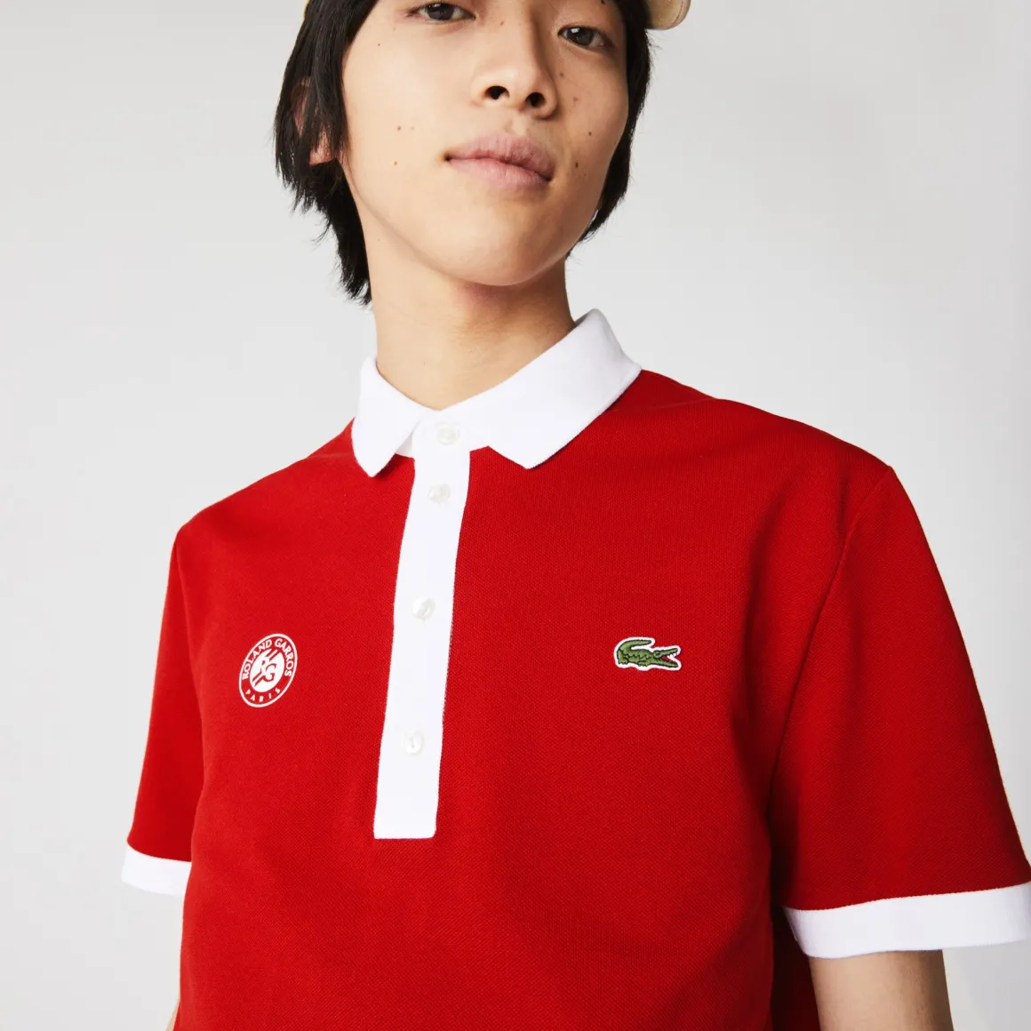 Roland-Garros Tenues De Tennis Hommes | Tenues De Tennis Hommes-Polo Lacoste x homme arbitre - Rouge