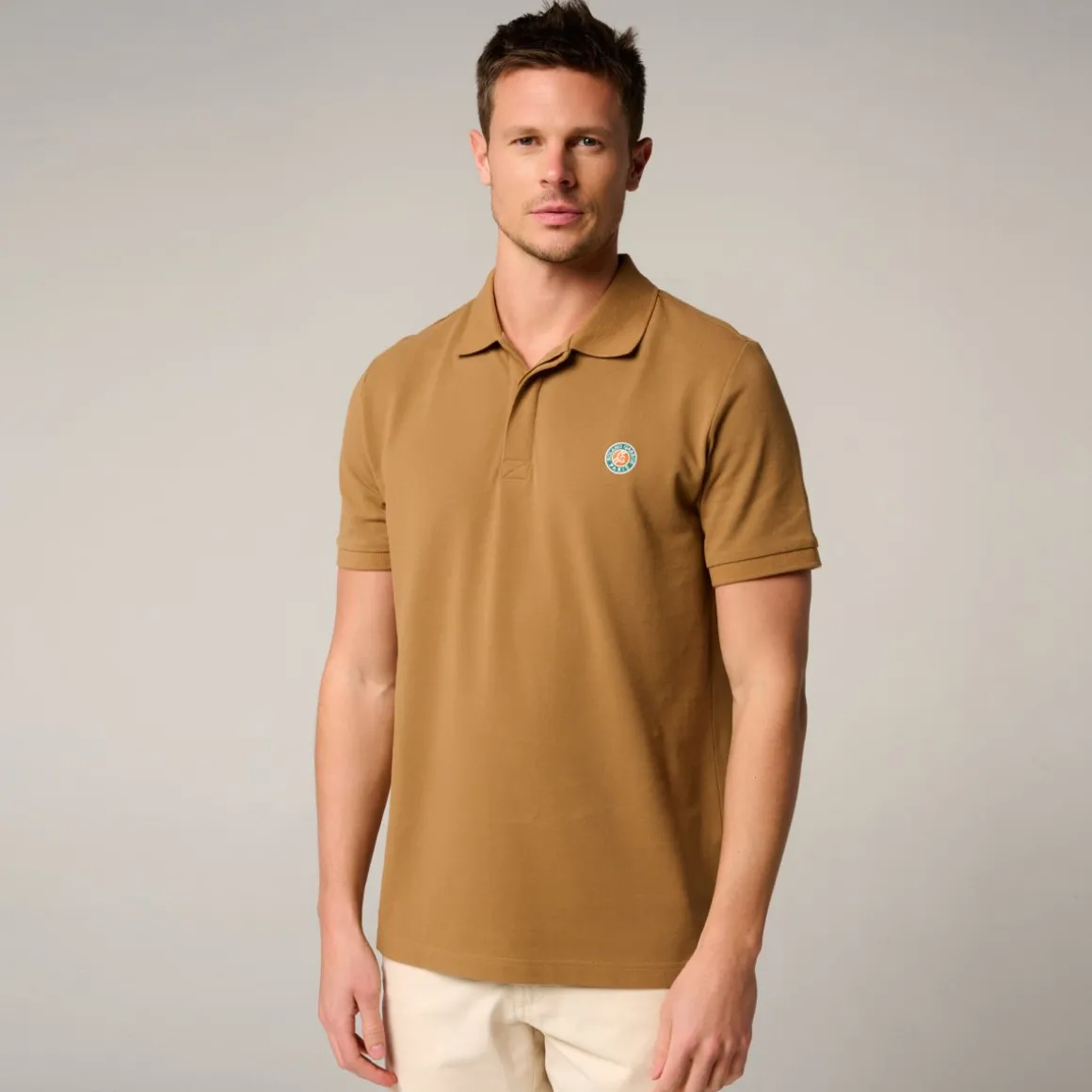 Roland-Garros Polos-Polo Original homme - Mastic