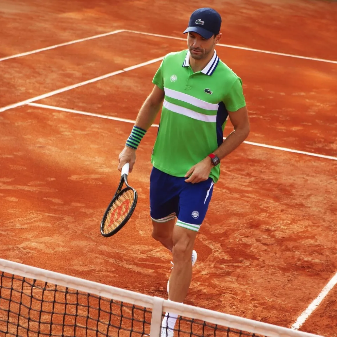 Roland-Garros Tenues De Tennis Hommes | Tenues De Tennis Hommes-Polo Performance homme Lacoste x - Vert