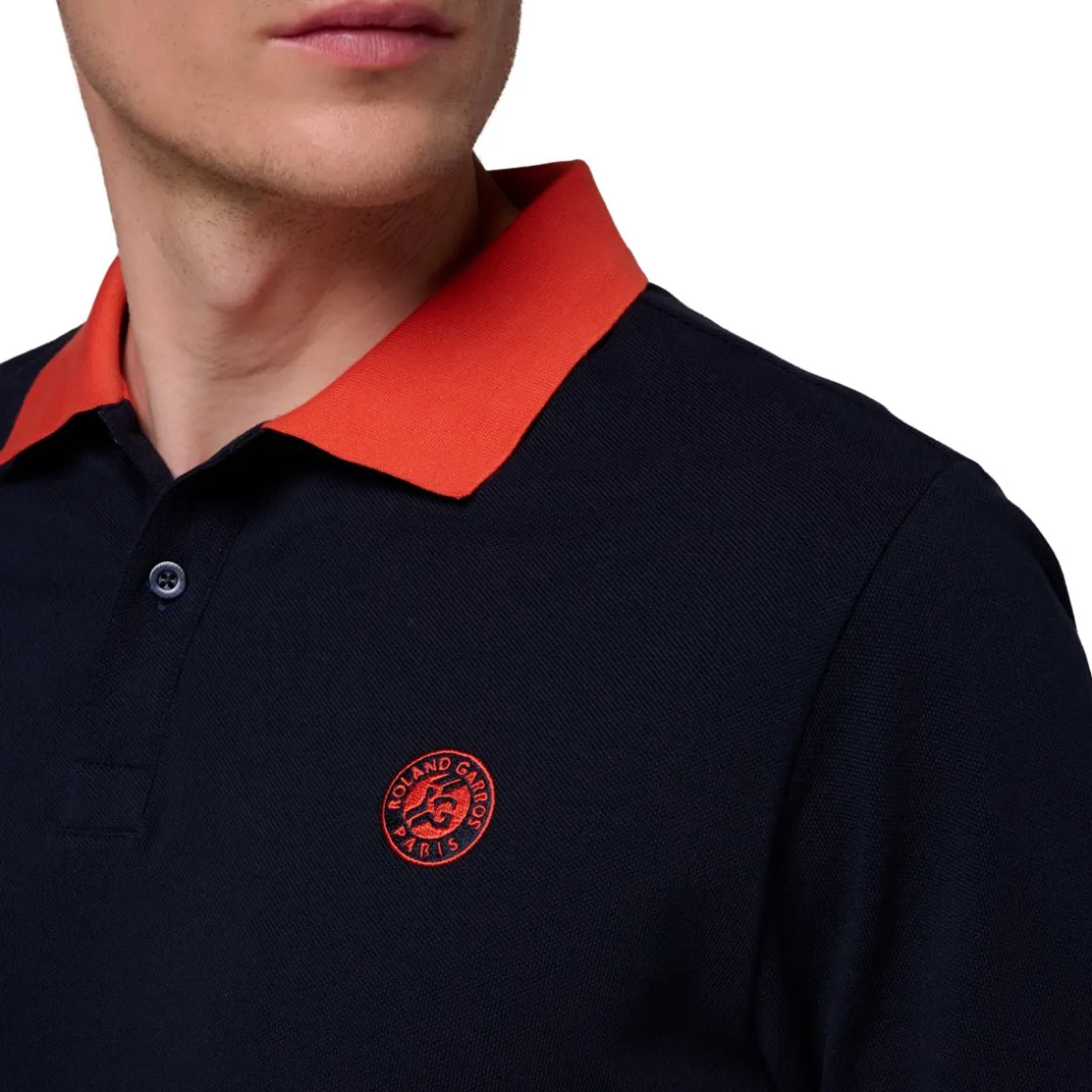 Roland-Garros Polos-Polo Piqué Homme - Marine