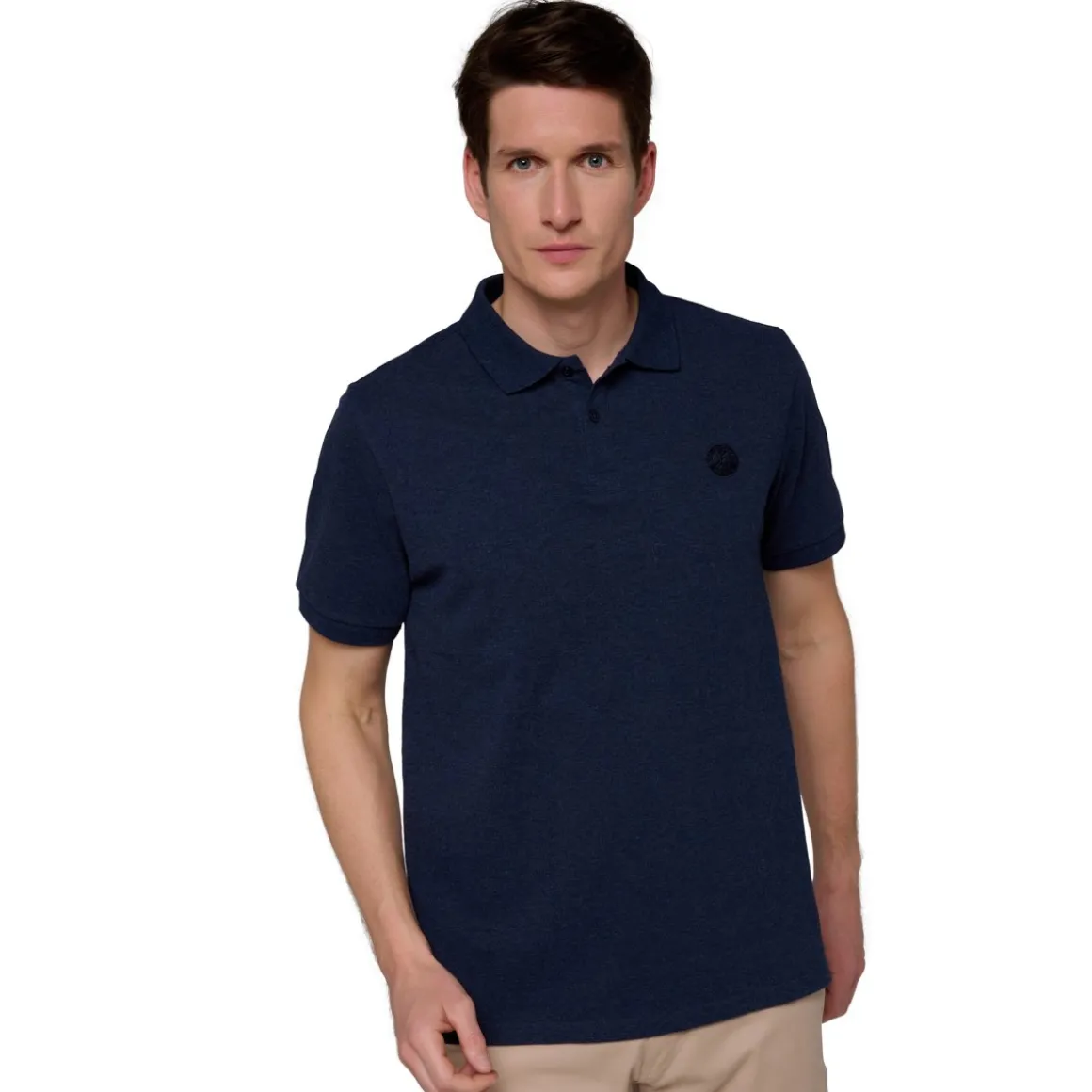 polo_piqu_homme_rolandgarros__marine_chin_3.webp Roland-Garros Polos-Polo Piqué Homme - Marine chiné