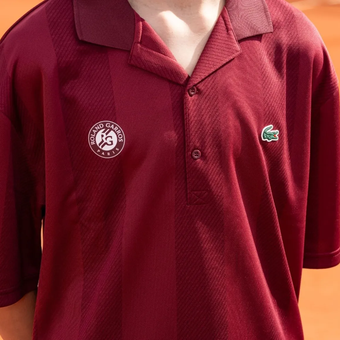 Roland-Garros Tenues De Ramasseurs De Balles | Hauts-Polo Ramasseur enfant Lacoste x - Bordeaux
