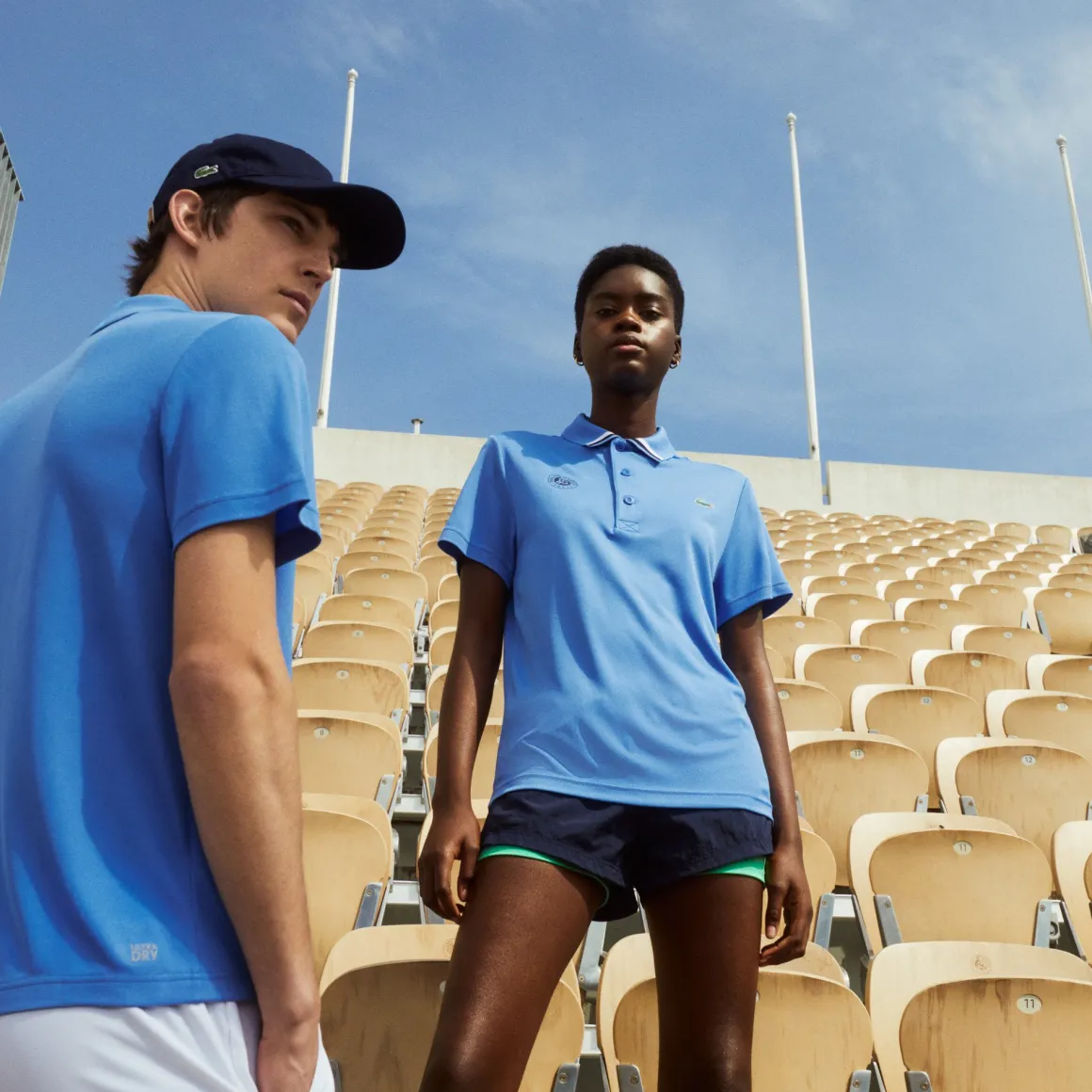 Roland-Garros Tenues De Ramasseurs De Balles | Tenue De Tennis Femmes-Polo unisexe ramasseur de balles Lacoste pour - Bleu