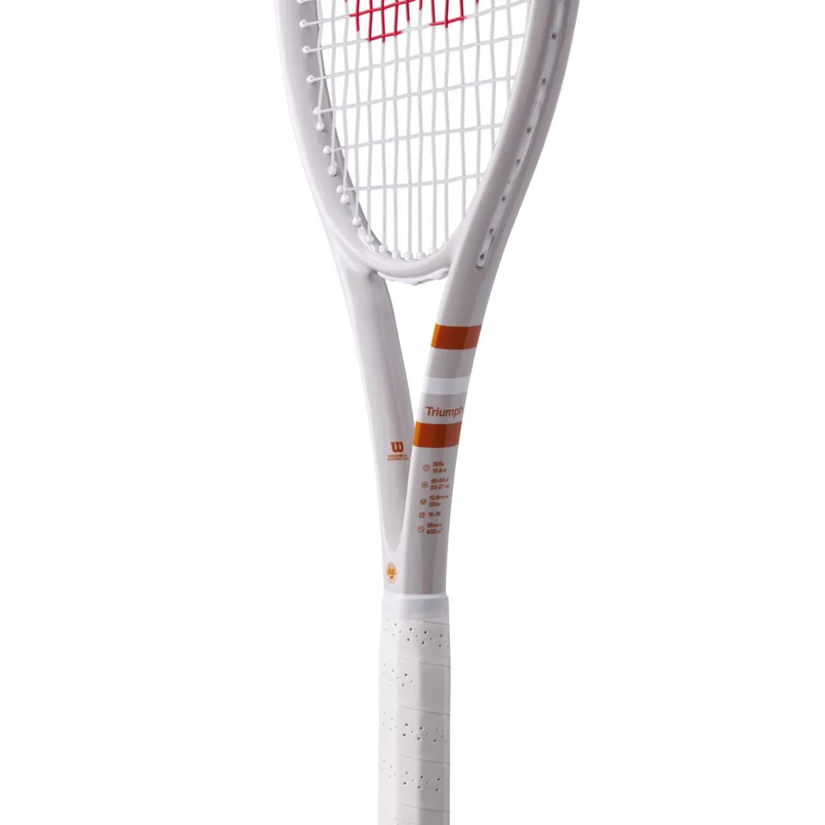 Roland-Garros Raquettes | Raquettes-Raquette de tennis Triumph Wilson x - Blanc et Terre Battue