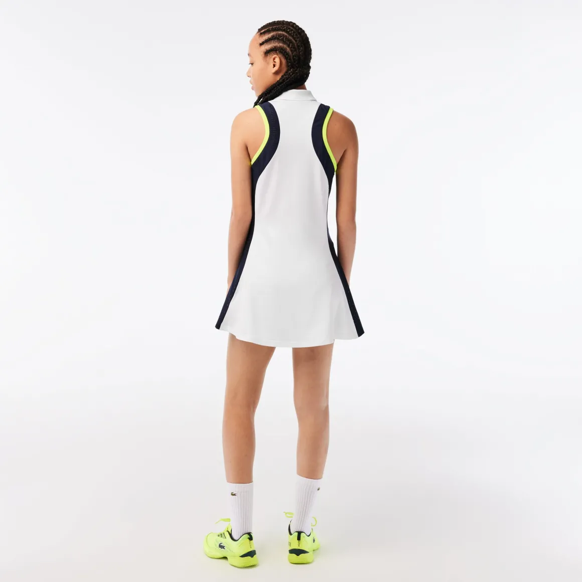 Roland-Garros Tenue De Tennis Femmes | Tenues De Tennis Femmes-Robe sans manche femme Lacoste pour Roland Garros - Blanc