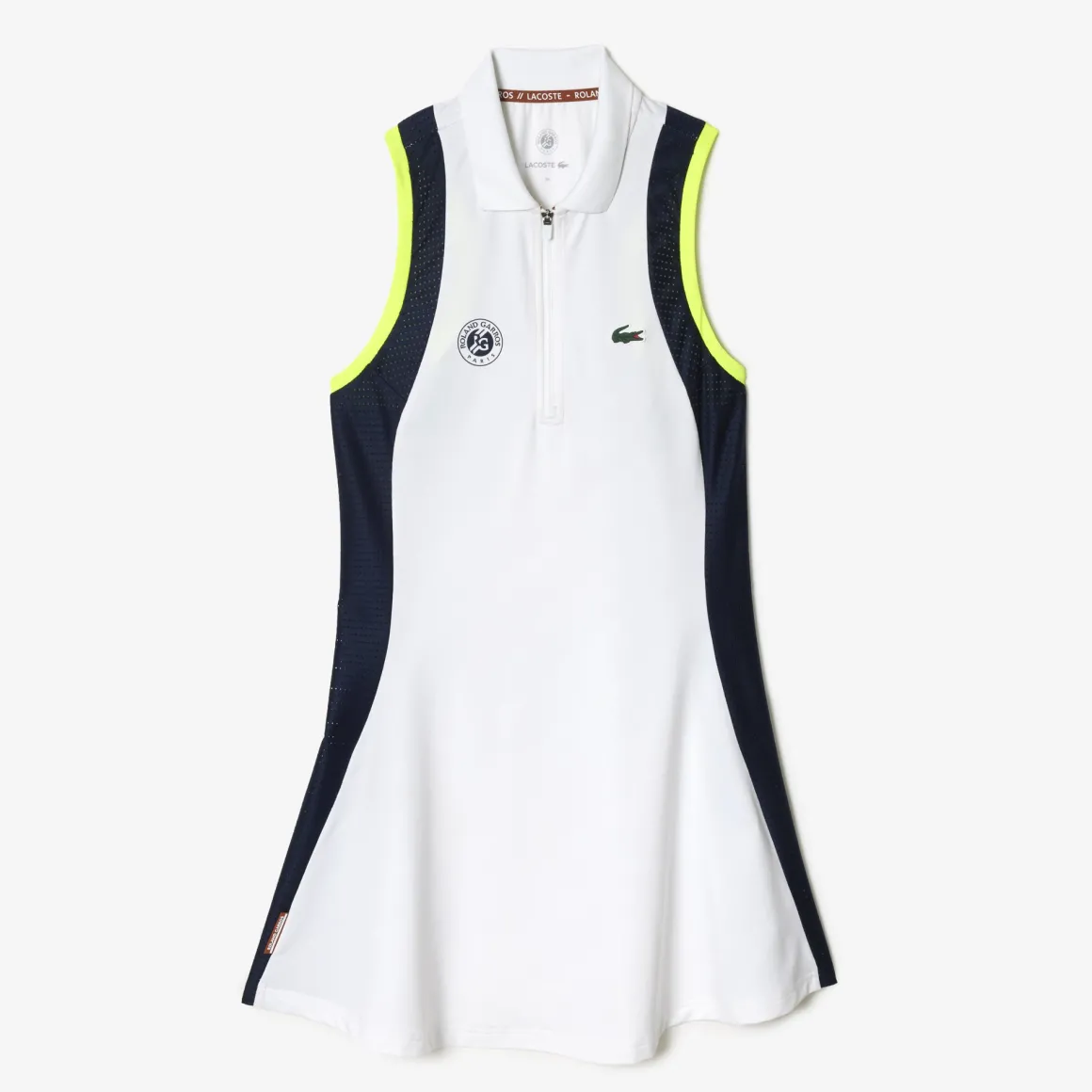 robe_sans_manche_femme_lacoste_pour_roland_garros__blanc_4.webp Roland-Garros Tenue De Tennis Femmes | Tenues De Tennis Femmes-Robe sans manche femme Lacoste pour Roland Garros - Blanc