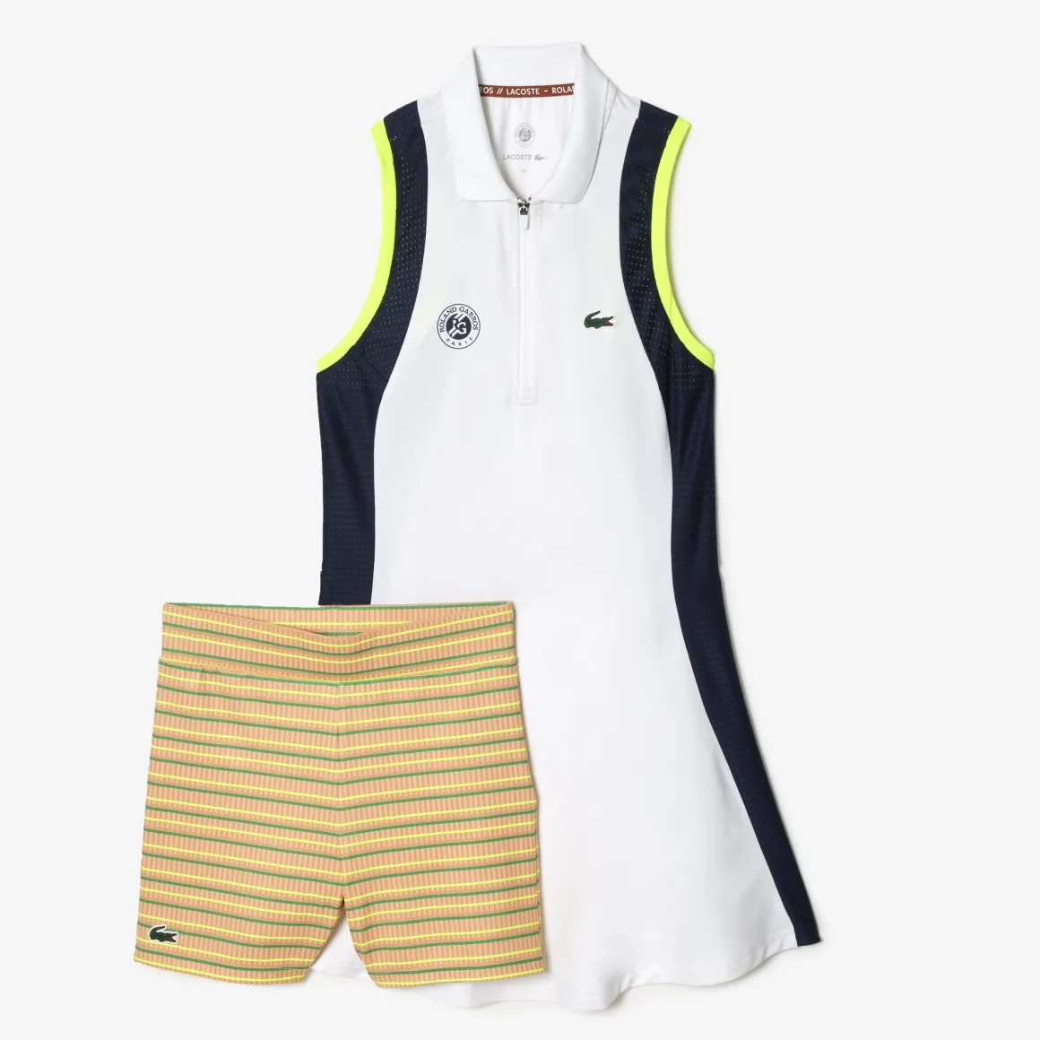 robe_sans_manche_femme_lacoste_pour_roland_garros__blanc_5.webp Roland-Garros Tenue De Tennis Femmes | Tenues De Tennis Femmes-Robe sans manche femme Lacoste pour Roland Garros - Blanc