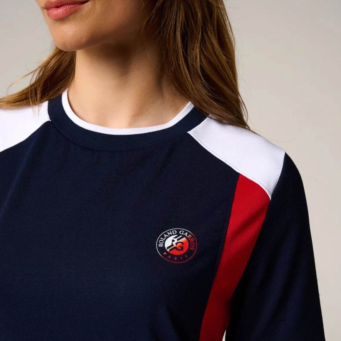 robe_tricolore_femme_rolandgarros__marine_2.webp Roland-Garros Jupes, Robes & Pantalons-Robe Tricolore femme - Marine