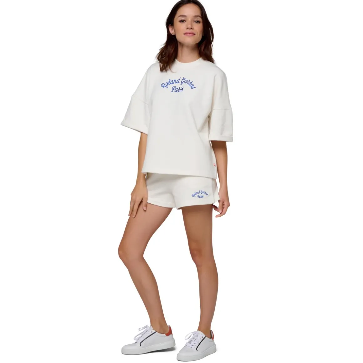 sweat_manches_courtes_stripes_femme__ecru_4.webp Roland-Garros Pulls & Sweats-Sweat manches courtes Stripes Femme - Ecru