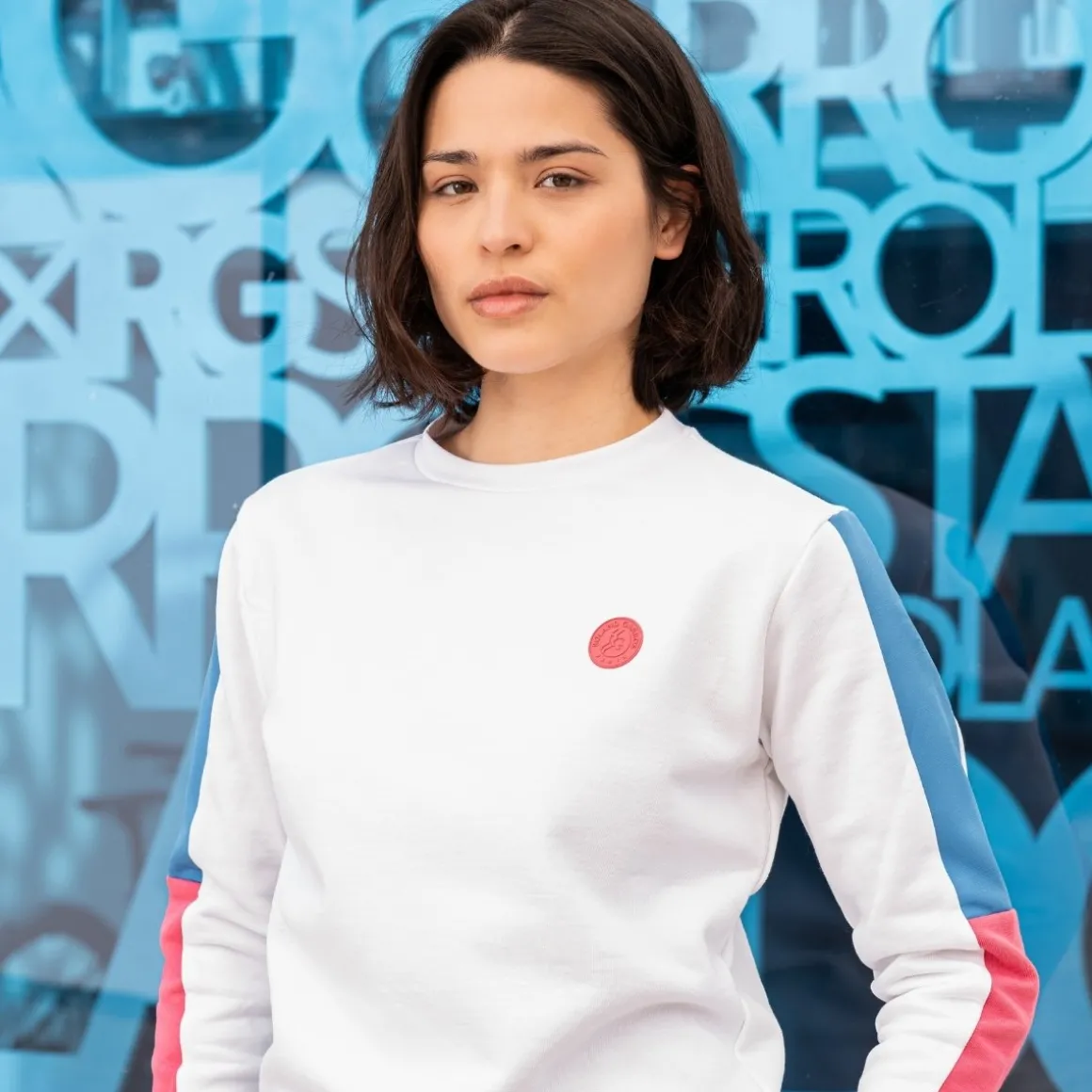 Roland-Garros Pulls & Sweats-Sweat Pop Energy femme - Bleu et Rose