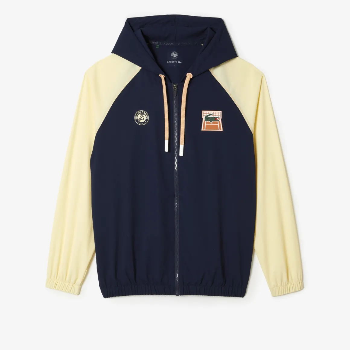 Roland-Garros Tenues De Ramasseurs De Balles | Pulls & Sweats-Sweat zippé unisexe Ramasseur de balles Lacoste pour Roland Garros - Marine Beige