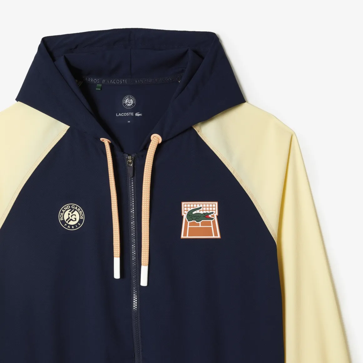 Roland-Garros Tenues De Ramasseurs De Balles | Pulls & Sweats-Sweat zippé unisexe Ramasseur de balles Lacoste pour Roland Garros - Marine Beige