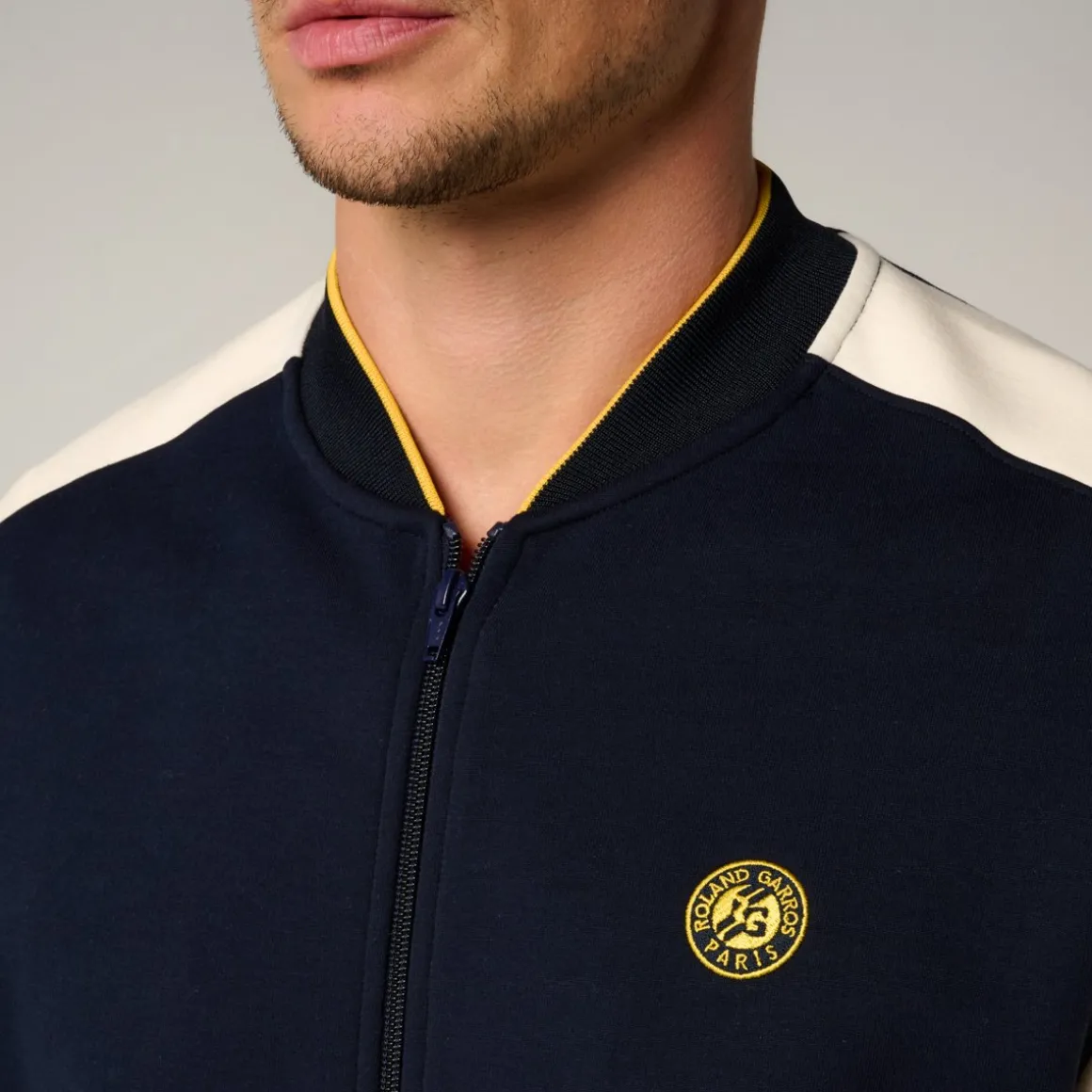 Roland-Garros Vestes-Teddy Heritage homme - Marine et ecru
