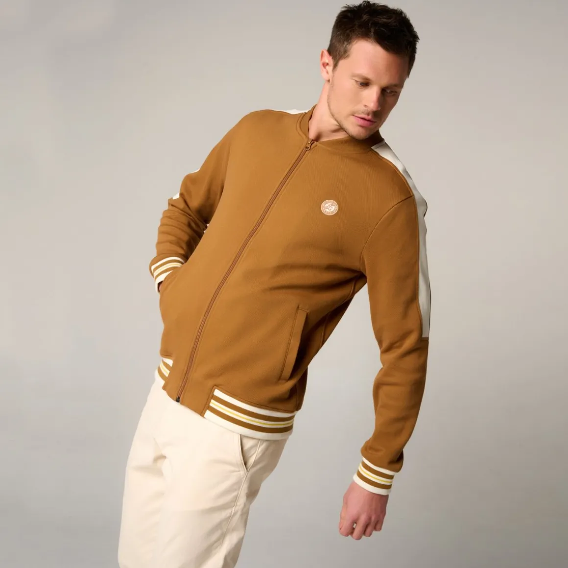 Roland-Garros Vestes-Teddy Heritage homme - Mastic