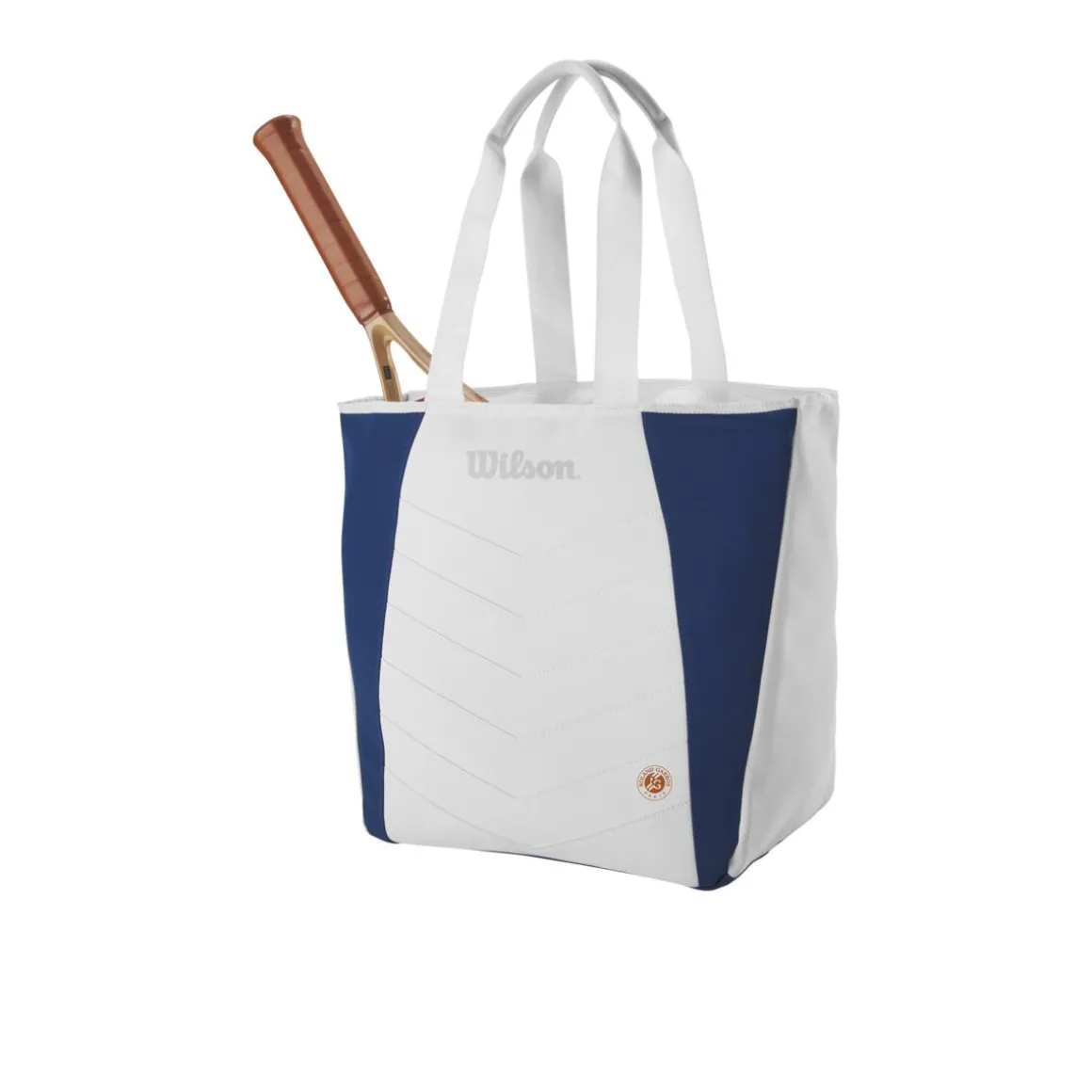 totebag_raquettes_wilson_x_rolandgarros__ecru_et_bleu_2.webp Roland-Garros Sacs De Sport | Sac De Tennis-Totebag raquettes Wilson x - Ecru et Bleu