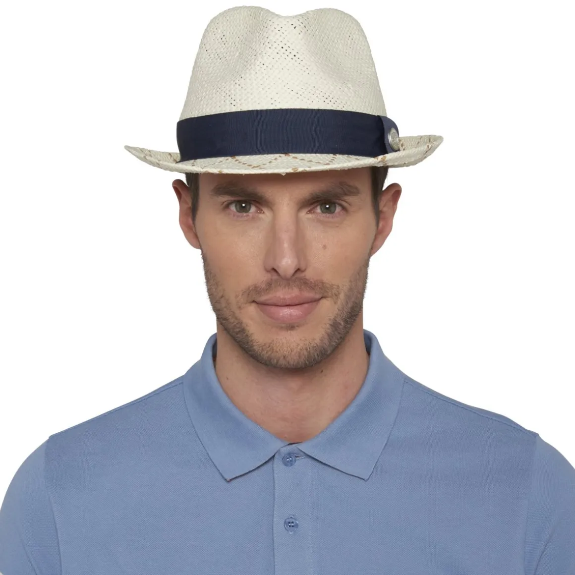 Roland-Garros Casquettes & Chapeaux-Trilby avec bords quadrillés bicolore - Marine