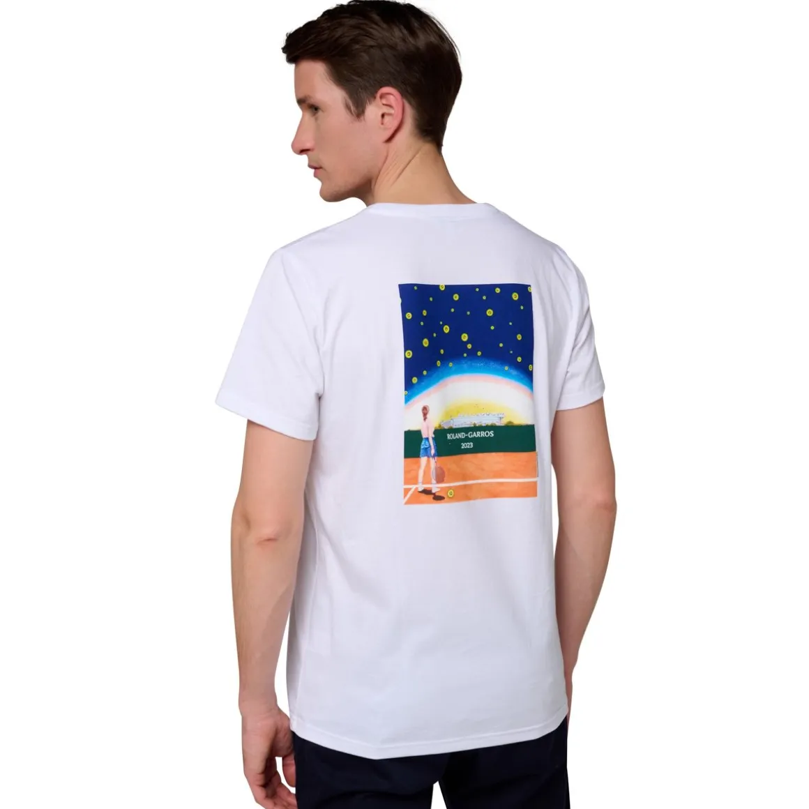 Roland-Garros T-shirts-T-shirt affiche officielle 2023 homme - Blanc