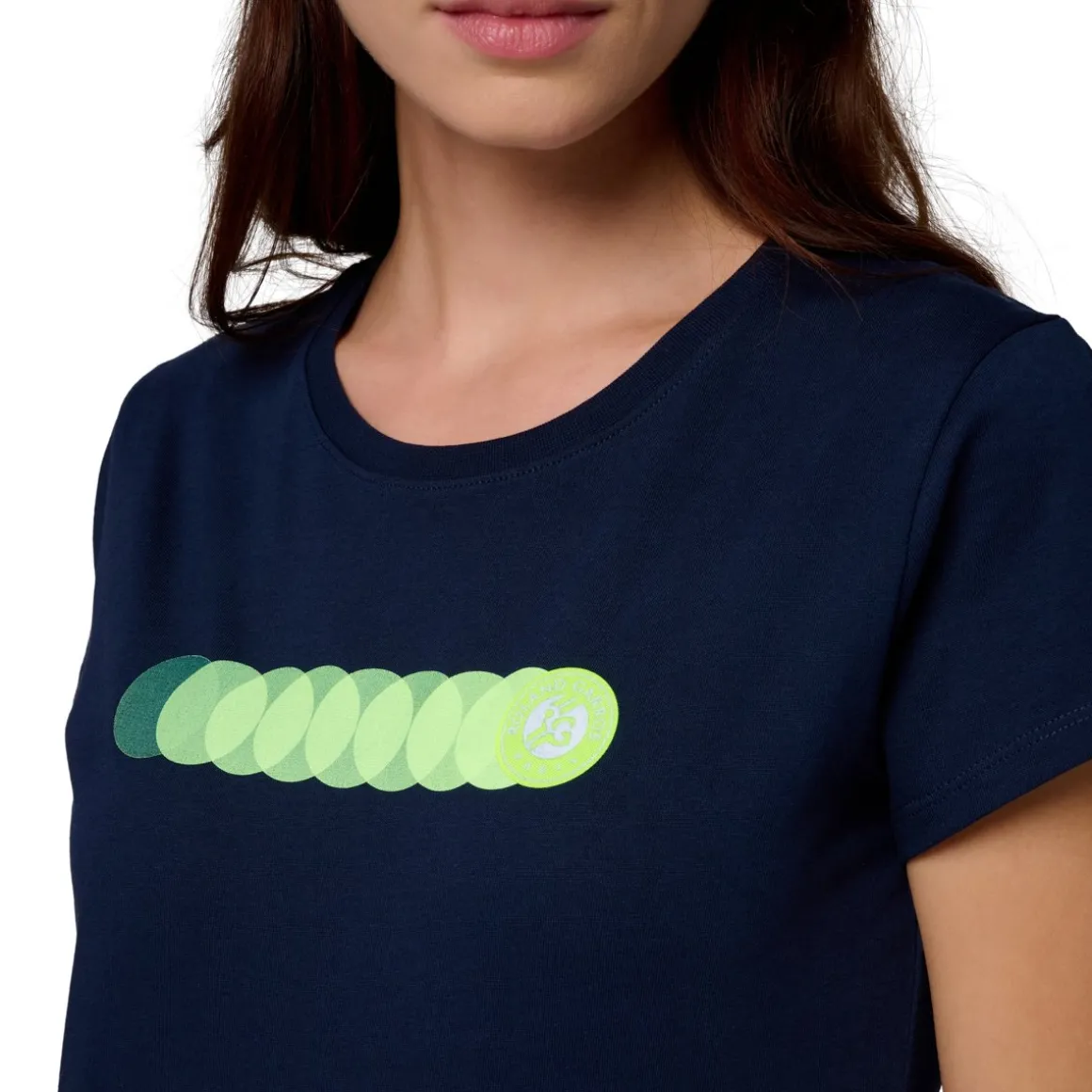 Roland-Garros T Shirts & Débardeurs-T-shirt Balle Jaune Femme Roland Garros - Navy