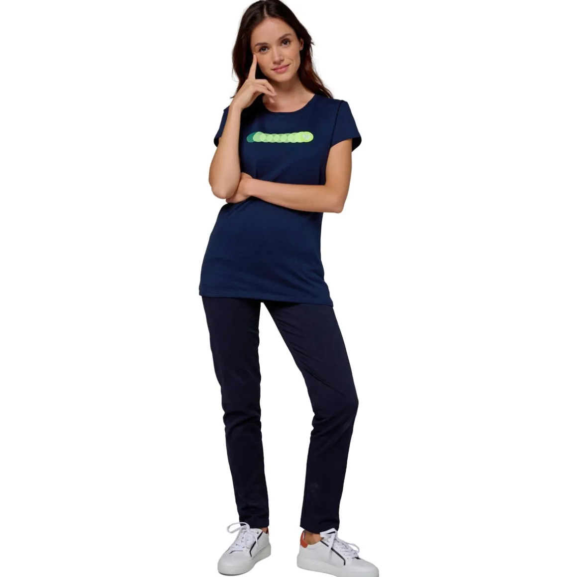 tshirt_balle_jaune_femme_roland_garros__navy_3.webp Roland-Garros T Shirts & Débardeurs-T-shirt Balle Jaune Femme Roland Garros - Navy