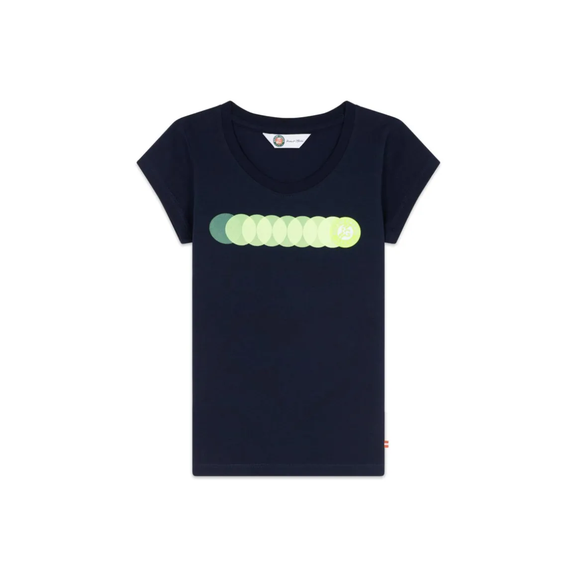 Roland-Garros Hauts-T-shirt Balle Jaune Fille Roland Garros - Marine