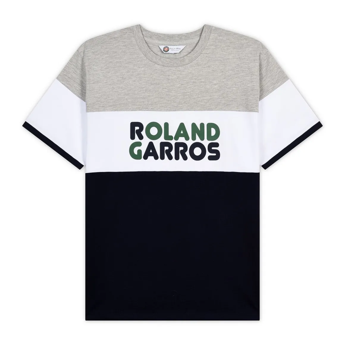 Roland-Garros T-shirts-T-shirt col rond Color Block homme - gris et marine