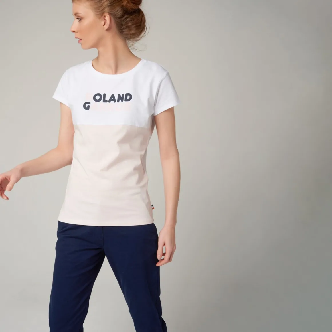 Roland-Garros T Shirts & Débardeurs-T-shirt col rond Color Block Femme - rose et blanc