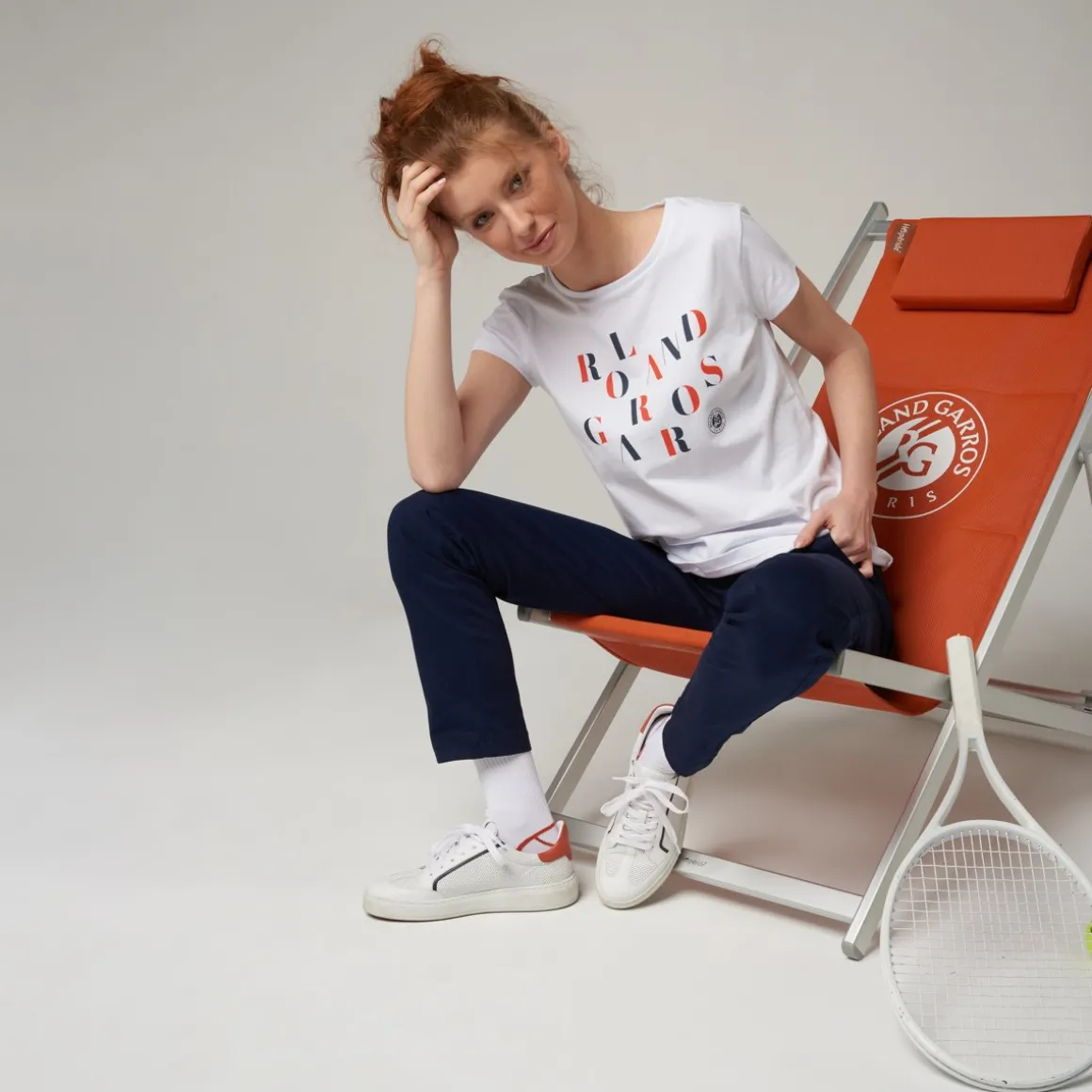 Roland-Garros T Shirts & Débardeurs-T-shirt col rond lettres femme - blanc