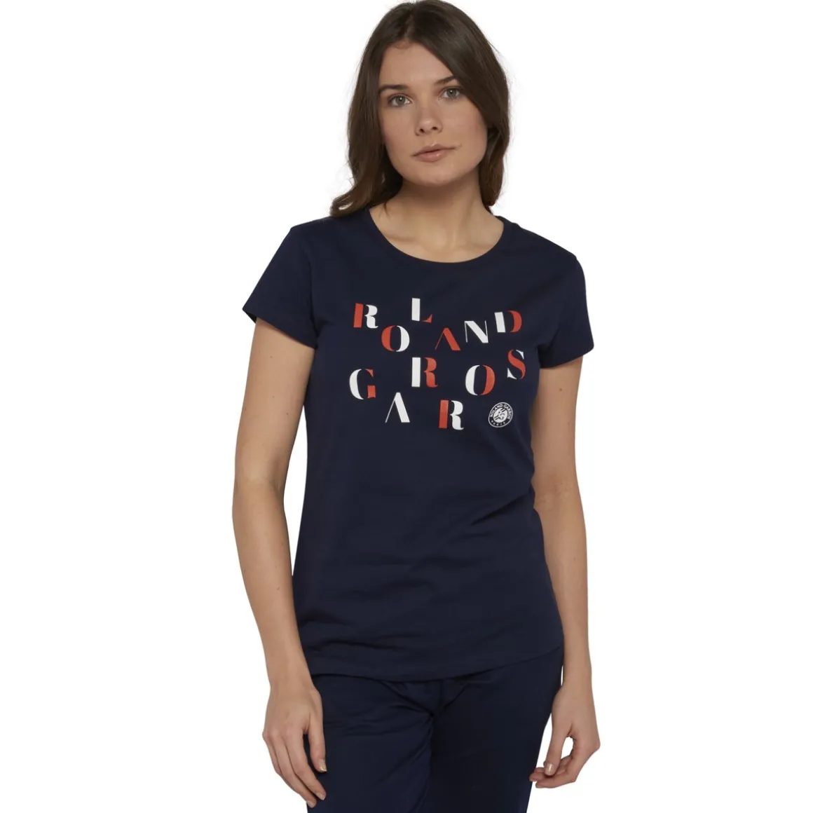 Roland-Garros T Shirts & Débardeurs-T-shirt col rond lettres femme - marine
