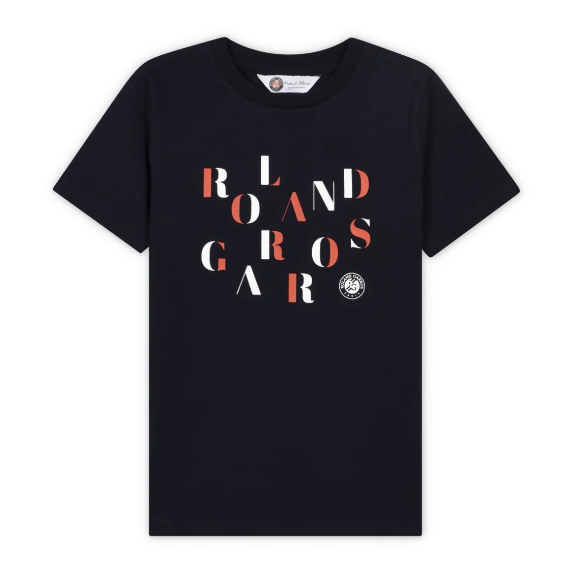 Roland-Garros Hauts-T-shirt col rond lettres garçon - marine
