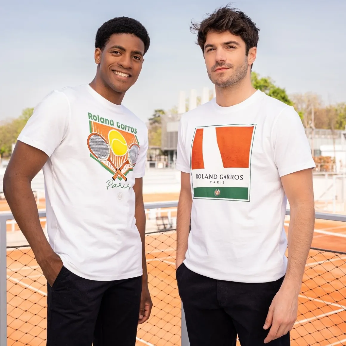 Roland-Garros T-shirts-T-Shirt Court ligne homme - Blanc